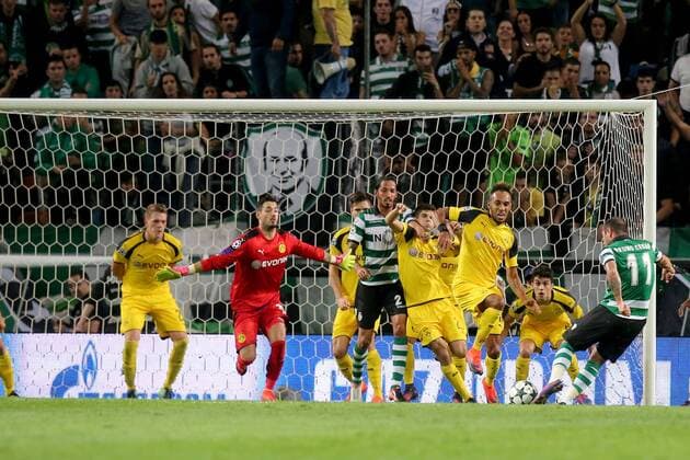 Bruno Cesar ( Sporting Lissabon 11) mit dem 1:2 Anschlusstreffer, Sporting Lissabon vs. Borussia Dortmund , Fussball, Champions League, Gruppenphase, 18.10.2016, Lissabon Copyright: xLangerx xEibner-Pressefotox EP_HLR