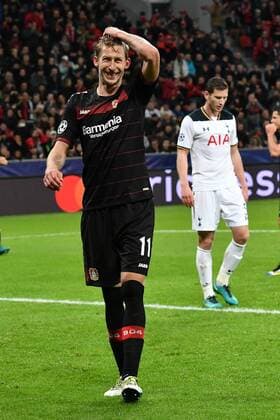 GER, Bayer Leverkusen (GER) vs. Tottenham Hotspur (GBR) 18.10.2016, BAYARENA, Leverkusen, Gruppe E, GER, Bayer Leverkusen (GER) vs. Tottenham Hotspur (GBR) im Bild: ärgert sich über eine vergebene Torchance Stefan Kiessling (Leverkusen 11), Foto © nordphoto Meuter nordphotox xMeuter