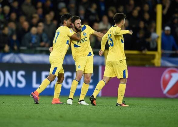 Miguel Layún of FC Porto celebrates scoring a goal FOOTBALL : FC Bruges vs FC Porto - Ligue des Champions - 18 10 2016 Photonews Panoramic 