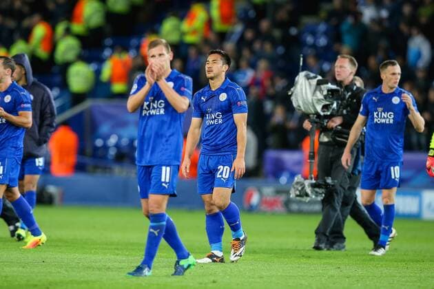 Shinji Okazaki (Leicester), OCTOBER 18, 2016 - Football Soccer : Shinji Okazaki of Leicester City at the final whistle during the UEFA Champions League Group Stage match between Leicester City and FC Copenhagen at King Power Stadium in Leicester, England. Noxthirdxpartyxsales  (mdga012211)