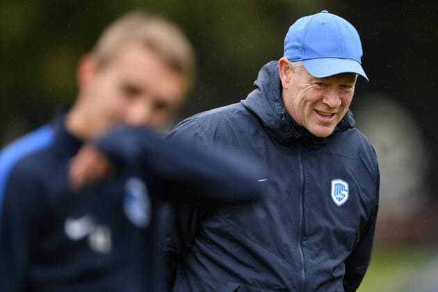 Genk s head coach Peter Maes pictured during a training of Belgian soccer team RC Genk, Wednesday 19 October 2016, in Genk. Tomorrow Genk is playing the third game of the group stage of the Europa League competition against Portuguese team Athletic Bilbao. YORICKxJANSENS  x04960160x