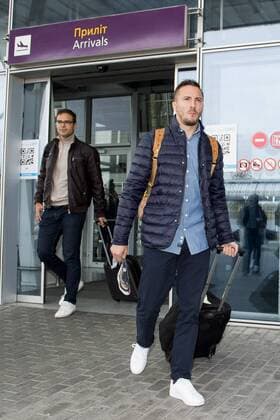 Gent s Danijel Milicevic pictured during the arrival of Belgian soccer team KAA Gent, Wednesday 19 October 2016, in Lviv, Ukraine. Tomorrow Gent is playing Ukraine club Shaktar Donetsk in the third match of the group stage of the Europa League competition. JASPERxJACOBS  x04960429x