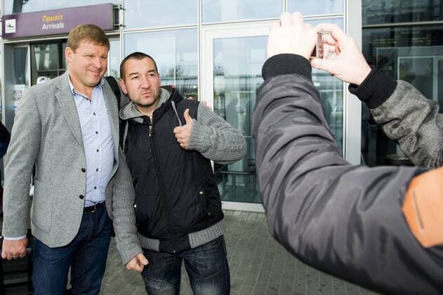 Gent s head coach Hein Vanhaezebrouck pictured during the arrival of Belgian soccer team KAA Gent, Wednesday 19 October 2016, in Lviv, Ukraine. Tomorrow Gent is playing Ukraine club Shaktar Donetsk in the third match of the group stage of the Europa League competition. JASPERxJACOBS  x04960431x