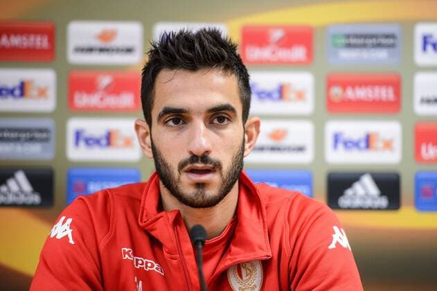 Standard s Konstantinos Laifis pictured during a press conference PK Pressekonferenz of Belgian soccer team Standard de Liege, Wednesday 19 October 2016, in Liege. Tomorrow Standard is playing the third game of the group stage of the Europa League competition against Greek team Panathinaikos. NICOLASxLAMBERT  x04960558x