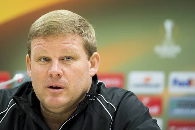 Gent s head coach Hein Vanhaezebrouck pictured during a press conference PK Pressekonferenz of Belgian soccer team KAA Gent, Wednesday 19 October 2016, in Lviv, Ukraine. Tomorrow Gent is playing Ukraine club Shaktar Donetsk in the third match of the group stage of the Europa League competition. JASPERxJACOBS  x04960971x