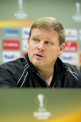 Gent s head coach Hein Vanhaezebrouck pictured during a press conference PK Pressekonferenz of Belgian soccer team KAA Gent, Wednesday 19 October 2016, in Lviv, Ukraine. Tomorrow Gent is playing Ukraine club Shaktar Donetsk in the third match of the group stage of the Europa League competition. JASPERxJACOBS  x04960856x