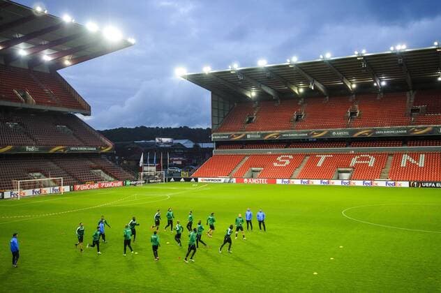 Illustration picture shows a training of Greek soccer team Panathinaikos, Wednesday 19 October 2016, in Liege. Tomorrow Panathinaikos is playing the third game of the group stage of the Europa League competition against Belgian soccer team Standard de Liege. NICOLASxLAMBERT  x04960898x