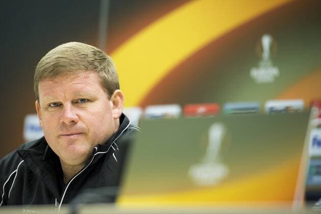 Gent s head coach Hein Vanhaezebrouck pictured during a press conference PK Pressekonferenz of Belgian soccer team KAA Gent, Wednesday 19 October 2016, in Lviv, Ukraine. Tomorrow Gent is playing Ukraine club Shaktar Donetsk in the third match of the group stage of the Europa League competition. JASPERxJACOBS  x04960849x