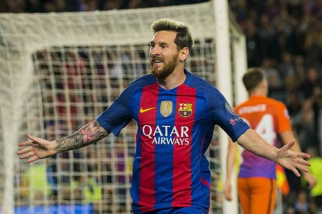 19.10.2016, xslx, Fussball UEFA Champions League, FC Barcelona Barca - FC Manchester City, emspor, v.l. Lionel Messi (FC Barcelona) Jubelt nach dem Tor zum 1-0 Barcelona