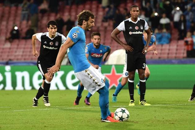 Fußball, SSC Neapel - Besiktas Istanbul As Napoli 19 10 2016 - Champions League SSC Napoli vs. Besiktas Istanbul: Manolo Gabbiadini 