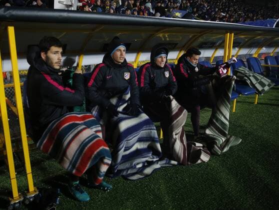 Fußball, CL, FK Rostow - Atletico Madrid el banquillo rojiblanco. Champions League match between FK Rostov and Atletico Madrid. In this picture, Atletico bench. xPABLOxGARCIAx 