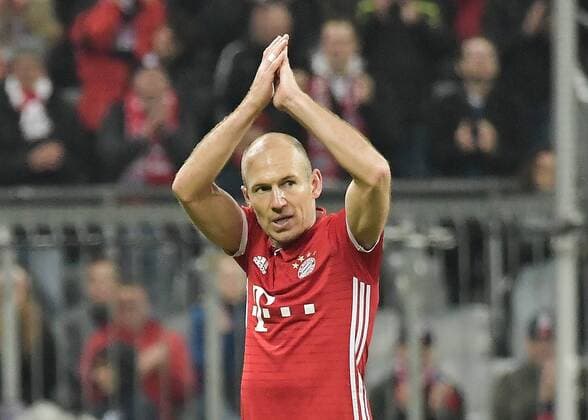 Fußball, CL, Bayern München - PSV Eindhoven xtwx, 19.10.2016, Fussball Champions League, FC Bayern München (Muenchen) - PSV Eindhoven, Gruppe D - 3. Spieltag Torjubel 4:1 fuer Bayern München Torschuetze Arjen Robben (Bayern) München Munich