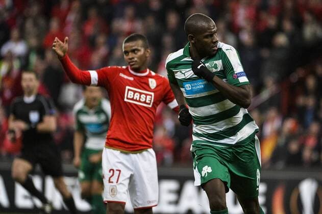 Panathinaikos forward Victor Ibarbo celebrates after scoring during a third game of the group stage (group G) of the Europa League competition between Belgian soccer team Standard de Liege and Greek soccer team Panathinaikos, Thursday 20 October 2016, in Liege. NICOLASxLAMBERT  x04962461x
