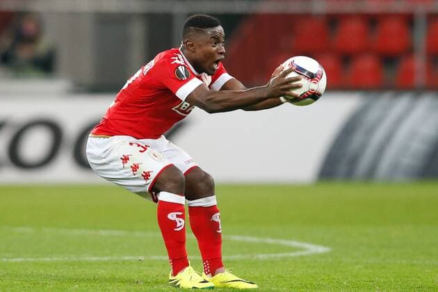 Standard s Collins Fai reacts during a third game of the group stage (group G) of the Europa League competition between Belgian soccer team Standard de Liege and Greek soccer team Panathinaikos, Thursday 20 October 2016, in Liege. BRUNOxFAHY  x04962507x
