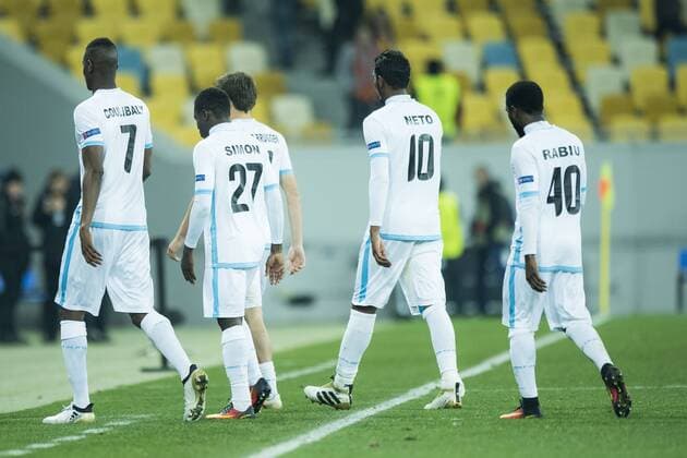 Gent s players show defeat after a third game of the group stage (group H) of the Europa League competition between Ukraine club Shaktar Donetsk and Belgian soccer team KAA Gent, Thursday 20 October 2016, in Lviv, Ukraine. JASPERxJACOBS  x04962560x