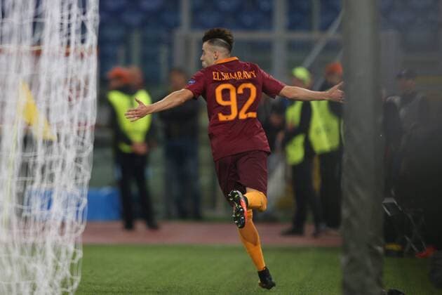 20.10.2016. Rome, Italy. UEFA Europa League group stages. Roma versus Austria Vienna. El Shaarawy celebrates as he scores the winning goal for 2-1 in the 34th minute of the match xmarcoxiacobuccix  ActionPlus11802257