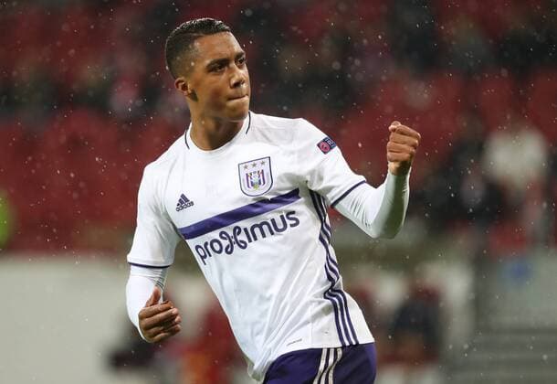 Anderlecht s Youri Tielemans celebrates during a third match of the group stage (group C) of the Europa League competition between German club FSV Mainz and Belgian soccer team RSC Anderlecht, Thursday 20 October 2016, in Mainz, Germany. VIRGINIExLEFOUR  x04962799x