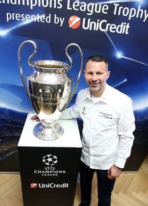 Ryan Giggs, Ambassador of Unicredit group presented the most prestigious European club trophy 21.10.2016., Croatia, Zagreb - The City Savings Bank of Zagrebacka banka, as part of the UEFA Champions League Trophy Tour, held a press conference PK Pressekonferenz at which Ryan Giggs, Ambassador of Unicredit group presented the most prestigious European club trophy, the one intended for the winner of the Champions League.  SanjinxStrukic PIXSELL