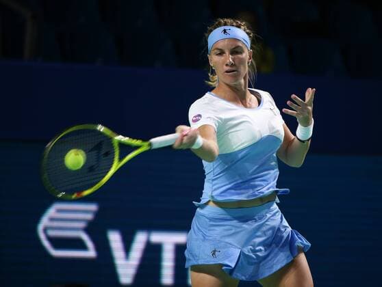 MOSCOW, RUSSIA - OCTOBER 22, 2016: Russia s Svetlana Kuznetsova in her 2016 VTB Kremlin Cup International Tennis Tournament women s final match against Australia s Daria Gavrilova at the Olympic Stadium. Kuznetsova won the game 6:2, 6:1. Stanislav Krasilnikov TASS  TS03536F