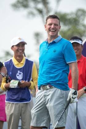 October 23, 2016 - Haikou, Hainan, China - Footballer Lee Sharpe on the Blackstone course in Mission Hills resort Haikou during the 2nd round of the 4th World celebrity Pro-am. .Blackstone course, Mission Hills resort, Haikou, Hainan Island China. Round 2 of the Mission Hills 4th World celebrity Pro-Am tournament 2016 - ZUMAr144 20161023_zap_r144_001
