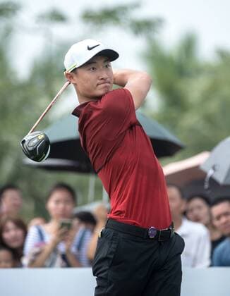 October 23, 2016 - Haikou, Hainan, China - China PGA Golf Herren No1 player Li Haoton,beats international competition to take the pro prize of USD$250 000 at Blackstone course in Mission Hills resort Haikou during the 2nd round of the 4th World celebrity Pro-am. .Blackstone course, Mission Hills resort, Haikou, Hainan Island China. Round 2 of the Mission Hills 4th World celebrity Pro-Am tournament 2016 - ZUMAr144 20161023_zap_r144_011