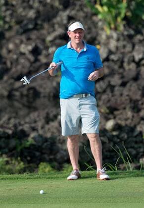 October 23, 2016 - Haikou, Hainan, China - Footballer Lee Sharpe on the 17th green of the Blackstone course in Mission Hills resort Haikou during the 2nd round of the 4th World celebrity Pro-am. .Blackstone course, Mission Hills resort, Haikou, Hainan Island China. Round 2 of the Mission Hills 4th World celebrity Pro-Am tournament 2016 - ZUMAr144 20161023_zap_r144_027