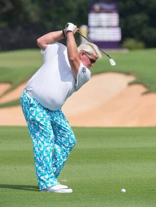 October 23, 2016 - Haikou, Hainan, China - Professional golfer John Daly on the 17th hole of the Blackstone course in Mission Hills resort Haikou during the 2nd round of the 4th World celebrity Pro-am. .Blackstone course, Mission Hills resort, Haikou, Hainan Island China. Round 2 of the Mission Hills 4th World celebrity Pro-Am tournament 2016 - ZUMAr144 20161023_zap_r144_050