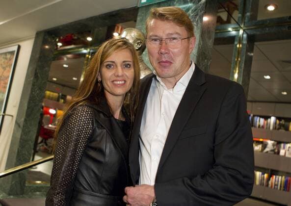 Monaco, October 25, 2016: Monaco World Sports Legends Award with F1 Champion Mika Hakkinen and Girlfriend Marketa Kromatova Monaco World Sports Legends Award