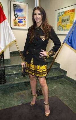 Monaco, October 25, 2016: Monaco World Sports Legends Award with Lorena Baricalla, Founder of Promo Art Monte Carlo Production wearing Versace Monaco World Sports Legends Award