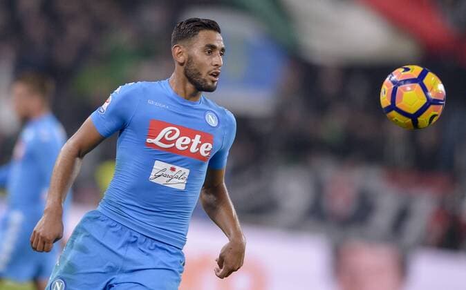 Italy: Juventus FC v SSC Napoli - Serie A Faouzi Ghoulam of SSC Napoli in action during the Serie A match between Juventus FC and SSC Napoli at Juventus Stadium in Turin, Italy. Juventus FC wins 2-1 over SSC Napoli.  NicolòxCampo PacificxPress