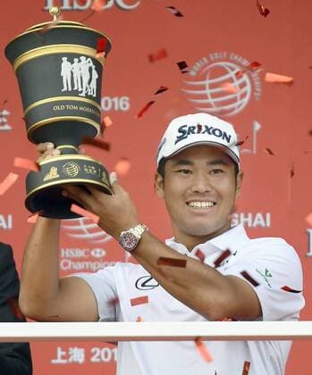 Japan s Matsuyama wins HSBC Champions for 3rd PGA Golf Herren title Hideki Matsuyama of Japan poses with the winner s trophy after his victory in the HSBC Champions golf tournament at the Sheshan International Golf Club in Shanghai on Oct. 30, 2016. Kuroda became the first Japanese to win in the World Golf Championship series. 