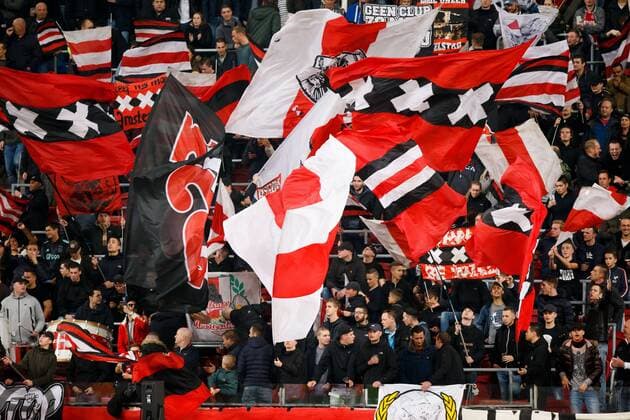 fans of Ajax with flagsduring the Dutch Eredivisie match between Ajax Amsterdam and sbv Excelsior at the Amsterdam Arena on October 29, 2016 in Amsterdam, The Netherlands Ajax v sbv Excelsior Dutch Eredivisie 2016 2017 xVIxJanxdenxBreejenxIVx 6493683