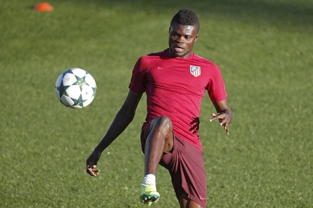 Atletico Madrid s Ghanian midfielder Thomas Partey during the training of the team held at Sports City Cerro del Espino in Madrid, Spain on 31 October 2016 on the eve of their Champions League match against Rostov at Vicente Calderon stadium. Atletico Madrid s training !ACHTUNG: NUR REDAKTIONELLE NUTZUNG!  20161031-636135338428317990