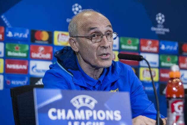 Rostov s Coach Ivan Daniliantz during the press conference PK Pressekonferenz before the match of UEFA Champions League between Atletico de Madrid and FC Rostov, at Vicente Calderon Stadium, Madrid, Spain. October 31, 2016.  (20161031035)