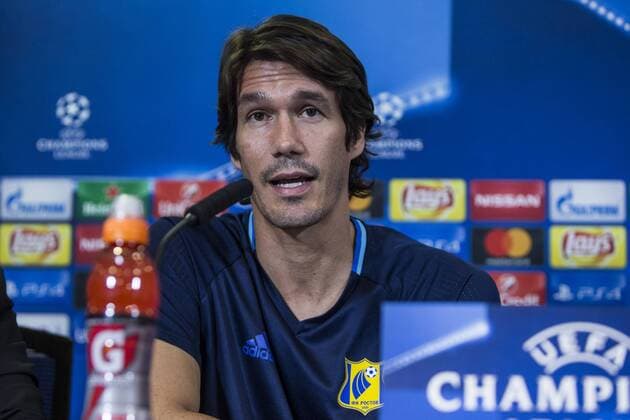 Rostov s Cesar Navas during the press conference PK Pressekonferenz before the match of UEFA Champions League between Atletico de Madrid and FC Rostov, at Vicente Calderon Stadium, Madrid, Spain. October 31, 2016.  (20161031013)