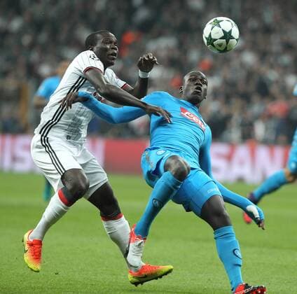UEFA Champions League Group B match between Besiktas and Napoli at Vodafone Arena in Istanbul , Turkey ,November 01 , 2016. Pictured Kalidou Koulibaly 26 of Napoli and Vincent Aboubakar of Besiktas. 