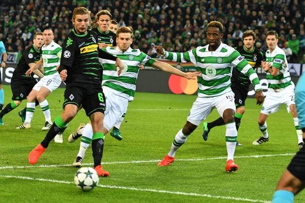 GER, Borussia Mönchengladbach (GER) vs. Celtic Glasgow (SCO) 01.11.2016, Borussia Park , Moenchengladbach , CL, Gruppe C, 4. Spieltag, GER, Borussia Mönchengladbach (GER) vs. Celtic Glasgow (SCO) im Bild: Torchance für Christoph Kramer (Gladbach 6), gegen MOUSSA DEMBÉLÉ (Glasgow 10), re Foto © nordphoto Meuter nordphotox xMeuter