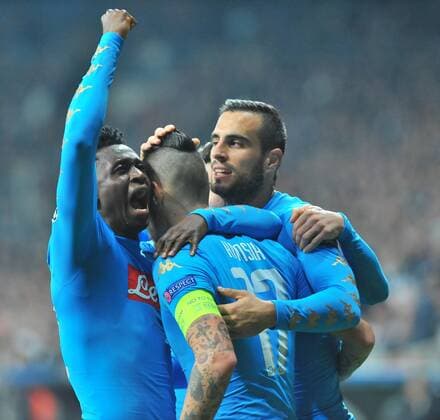Napoli s Marek Hamsik celebrates his goal during a Champions League, group B soccer match, between Napoli and Besiktas at Vodafone Arena in Istanbul, 1st of November, 2016. (Aziz Uzun - Depo Photos)  15552060