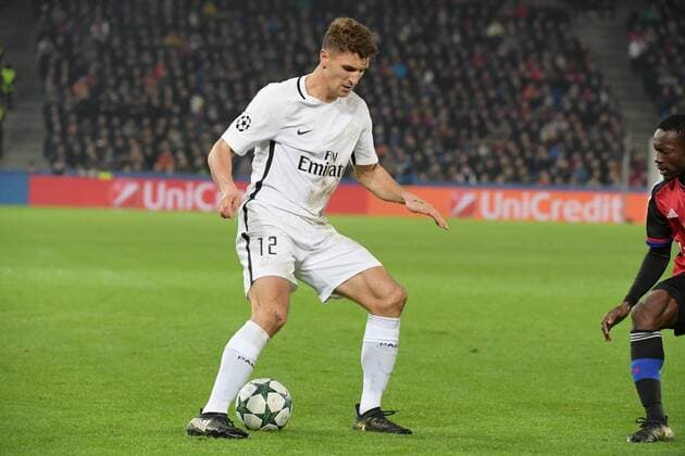 01.11.2016 Basel,Schweiz Stadion St.Jakob Park Fussball Champions League 4 Spieltag FC Basel - Paris Saint-Germain Bild zeigt Torschütze Thomas Meunier (PSG) Aktion 