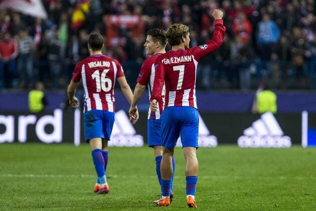 Atletico de Madrid s Antoine Griezmann during the match of UEFA Champions League between Atletico de Madrid and FC Rostov, at Vicente Calderon Stadium, Madrid, Spain. November 01, 2016.  (20161101038)