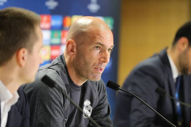 Real Madrid in Warsaw Zinedine Zidane at a press conference PK Pressekonferenz before Champion League match Real Madrid vs Legia Warszawa on November 1, 2016 in Warsaw, Poland.  EN_01231249_0033