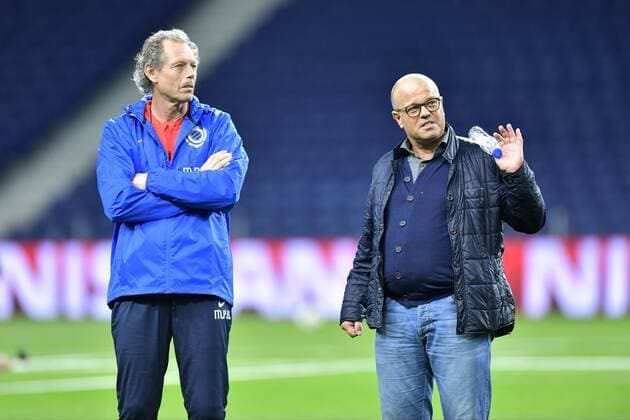 Michel Preud homme head coach of Club Brugge and Bart Verhaeghe president of Club Brugge FOOTBALL : Club Bruges KV - Conference de presse et entrainement - Ligue des Champions - Porto - 01 11 2016 Photonews Panoramic  665586651