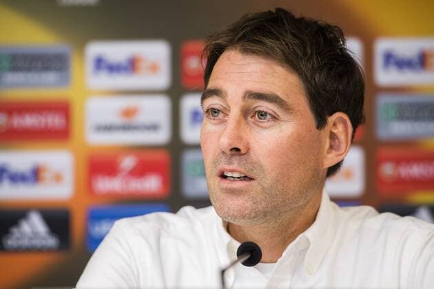 Anderlecht s head coach Rene Weiler pictured during a press conference PK Pressekonferenz of Belgian first league soccer team RSC Anderlecht, Wednesday 02 November 2016. Tomorrow Anderlecht is playing the fourth game of the group stage of the Europa League competition against German club 1. FSV Mainz 05, in the group C. LAURIExDIEFFEMBACQ  x04970918x