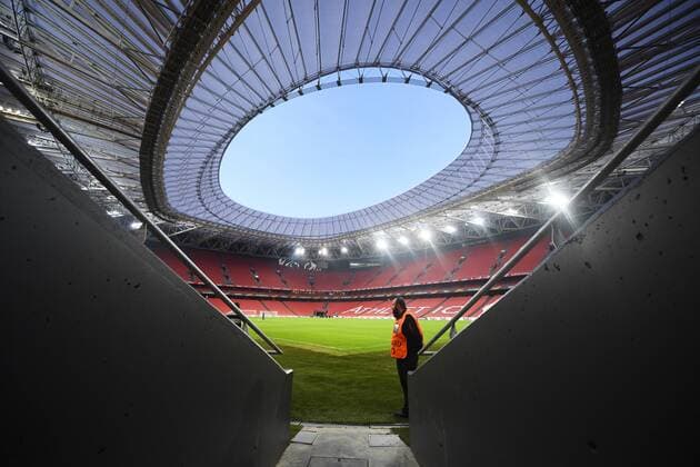 Illustration picture shows the San Mames stadium during a training session of Belgian first league soccer team KRC Genk in Bilbao, Spain, Wednesday 02 November 2016. Tomorrow KRC Genk is playing the fourth game of the group stage of the Europa League competition against Spanish Club Athletic Bilbao, in Group F. YORICKxJANSENS  x04971302x