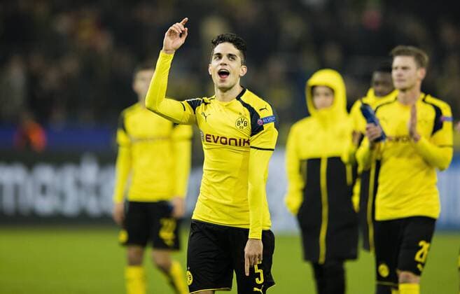 Dortmund, 02.11.2016, Signal-Iduna-Park Marc Bartra (BvB) jubelt Borussia Dortmund - Sporting Lissabon