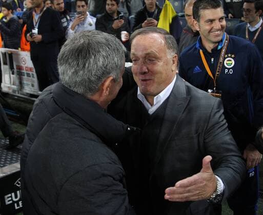 UEFA Europa League Group A day 4 match between Fenerbahce and Manchester United ManU at Ulker Stadium in Istanbul , Turkey , November 03 , 2016. Pictured: Coach Jose Mourinho of Manchester United and Coach Dick Advocaat (R) of Fenerbahce. 