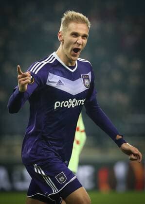 Anderlecht s Lukasz Teodorczyk celebrates after scoring during a soccer game between Belgian team RSC Anderlecht and German club 1. FSV Mainz 05, Thursday 03 November 2016 in Brussels, the fourth game of the group stage of the Europa League competition in the group C. VIRGINIExLEFOUR  x04971814x