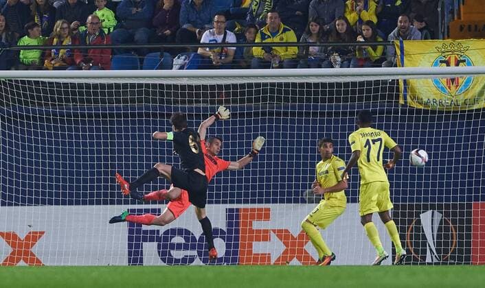 November 3, 2016 - Villarreal, Castellon, Spain - Pierre Webo of Osmanlispor FK scores during the UEFA Europa League Group L football match between Villarreal CF and Osmanlispor FK at El Madrigal Stadium, on November 3, 2016. Villarreal CF v Osmanlispor - UEFA Europa League  - ZUMAn230 20161103_zaa_n230_022