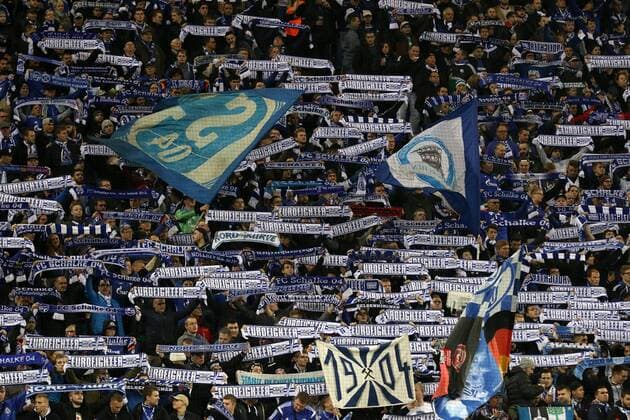 03.11.2016 - Fans des FC Schalke 04 in der Nordkurve beim Europa League Gruppenspiel (Saison 2016 17) FC Schalke 04 - FK Krasnodar. Copyright Thomas Pakusch