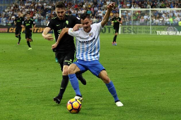 MALAGA,ESPANA NOVIEMBRE 2016: juanpi en el partido entre el Malaga CF Sporting de la jornada de la liga Santander en la Rosaleda Noviembre 2016 Malaga , Espana FC Sevilla vs Dynamo Kiew - Football Champions League  xJUNIORx xFUTBOLx2015x-2016x